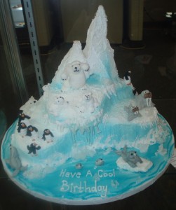 Arctic Cake with Polar Bears, Penquins, Walrus, and Seals