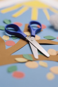 Scissors and craft paper
