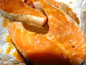 Salmon Steaks with Hoisin Glaze