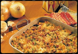 Sausage Cornbread Dressing with Apples and Pecans #Recipe