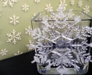 Crystal Snowflake Candle Holder Tutorial | #DIY Dollar Store Crafting