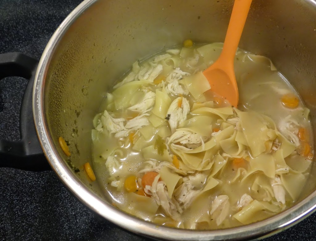 Hearty Garlic Chicken Noodle Soup - Pressure Cooker Recipe Rural Mom