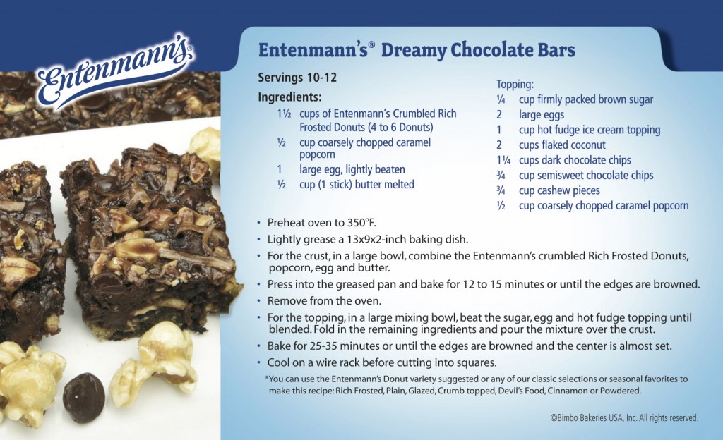 Entenmann's Dreamy Bars - Chocolate Chip Cake in a Jar and More Dreamy Holiday Delights! 