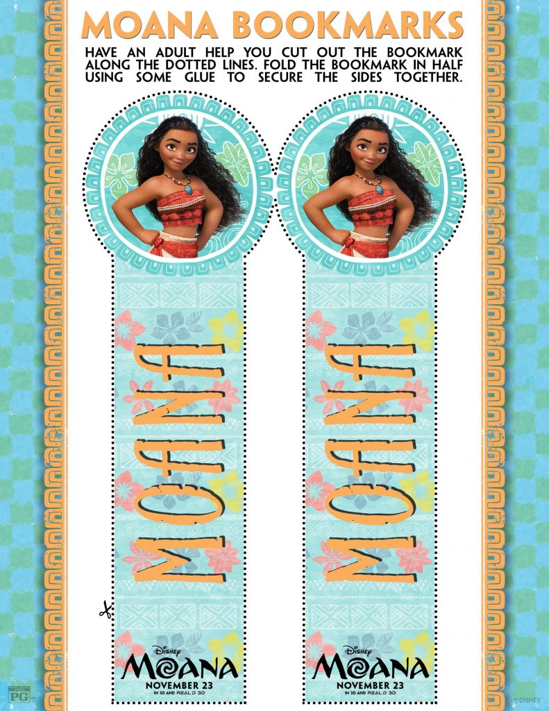 Make Your Own MOANA Bookmarks and More! | #MOANA Coloring Pages and Activity Sheets