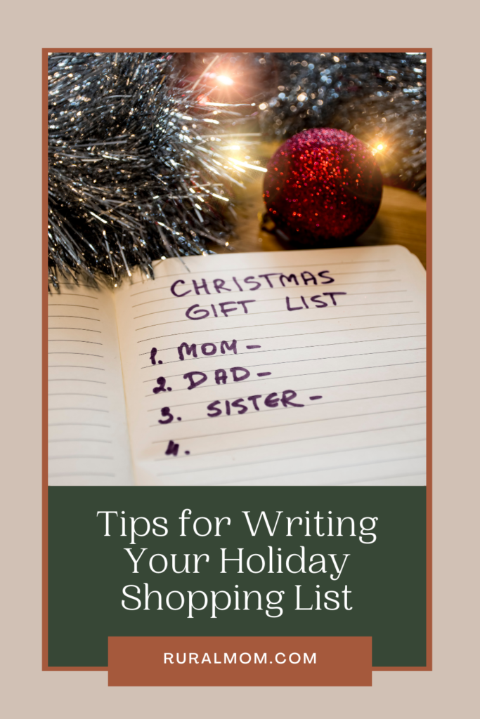 Quick Tips for Writing Your Holiday Shopping List