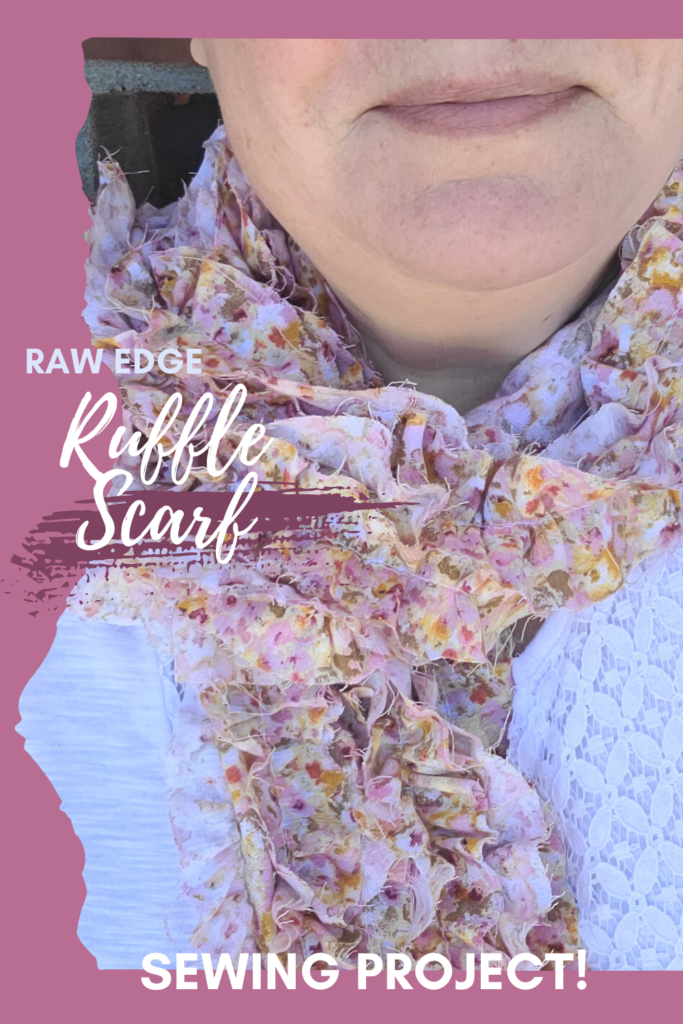 Raw Edge Ruffled Scarf | Rural Mom Sews with Singer